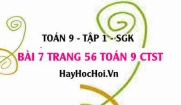 Bài 7 trang 56 Toán 9 tập 1 Chân trời sáng tạo